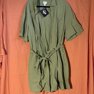 Ava & Viv Green Short Sleeve Jumpsuit